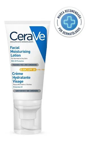 Loción Hidratante Facial Día 52ml Spf 30 Cerave Normal A Seca Día