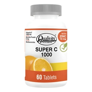 Super Vitamina C 1000 Mg Qualivits® + Zinc X 60 Tabletas Natural