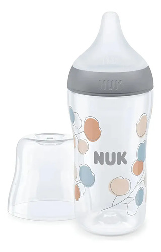 Mamadera Nuk Perfect Match Fisiológica 260ml Tetina M +3m Gris