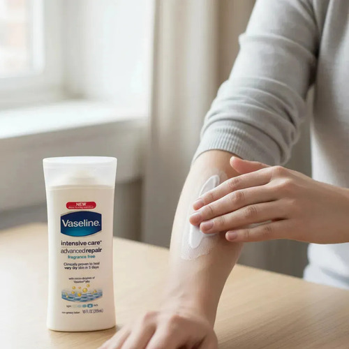 Crema Vaseline Advanced Repair Sin Aroma 295ml | Crema Corporal Humectante Para Piel Extra Seca Y Sensible | 1 Unidad Neutra - Imagen 6