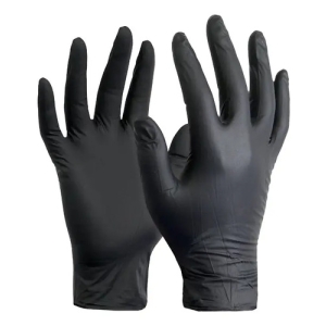 Guantes De Nitrilo Descartables Color Negro Talle S 100 Uni Negro