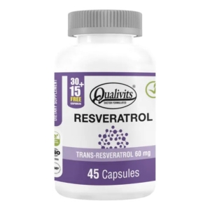 Resveratrol 60 Mg X 45 Cápsulas - Qualivits Antioxidante Sabor Natural Sin Sabor
