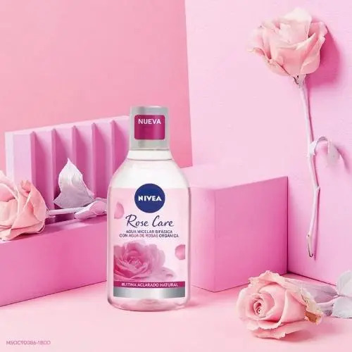 Agua Micelar Bifásica Nivea Rose Care Para Todo Tipo De Piel 400 Ml - Imagen 4