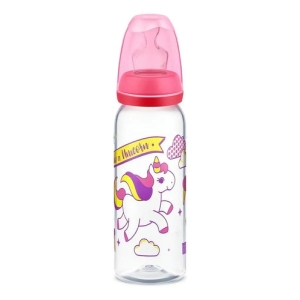 Mamadera Lillo Magia Bico De Silicona 240ml Rosa Anticólico +6 Meses Bpa Free