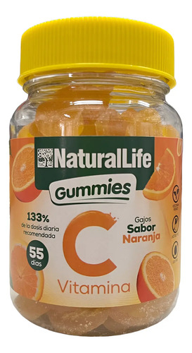 Vitamina C Natural Life Gomitas 55 Días. Naranja
