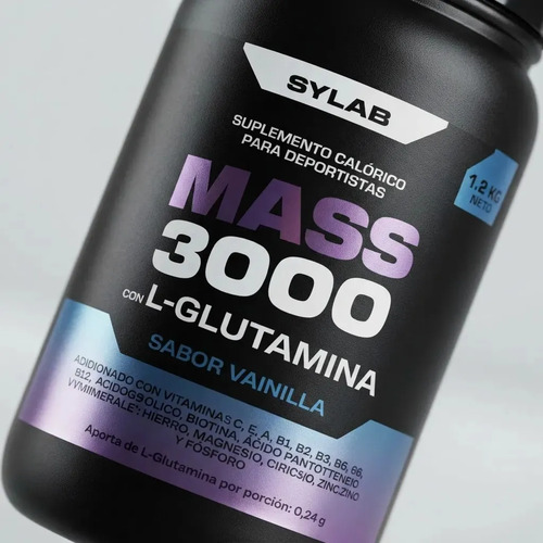 Proteína En Polvo Sylab Mass 3000 1.2 Kg Vainilla Hipercalórica - Imagen 4