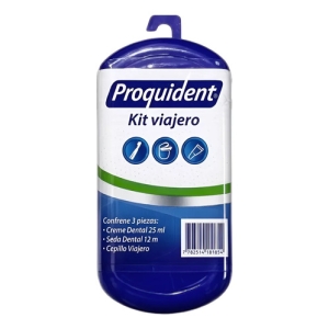 Proquident Kit Viajero - Crema Dental Cepillo Y Seda Azul