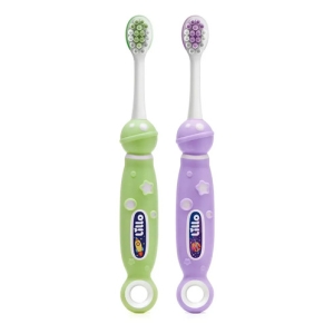 Set De Cepillo Dental Neutro X2 Lillo Niños 2-6 Años Verde Y Violeta